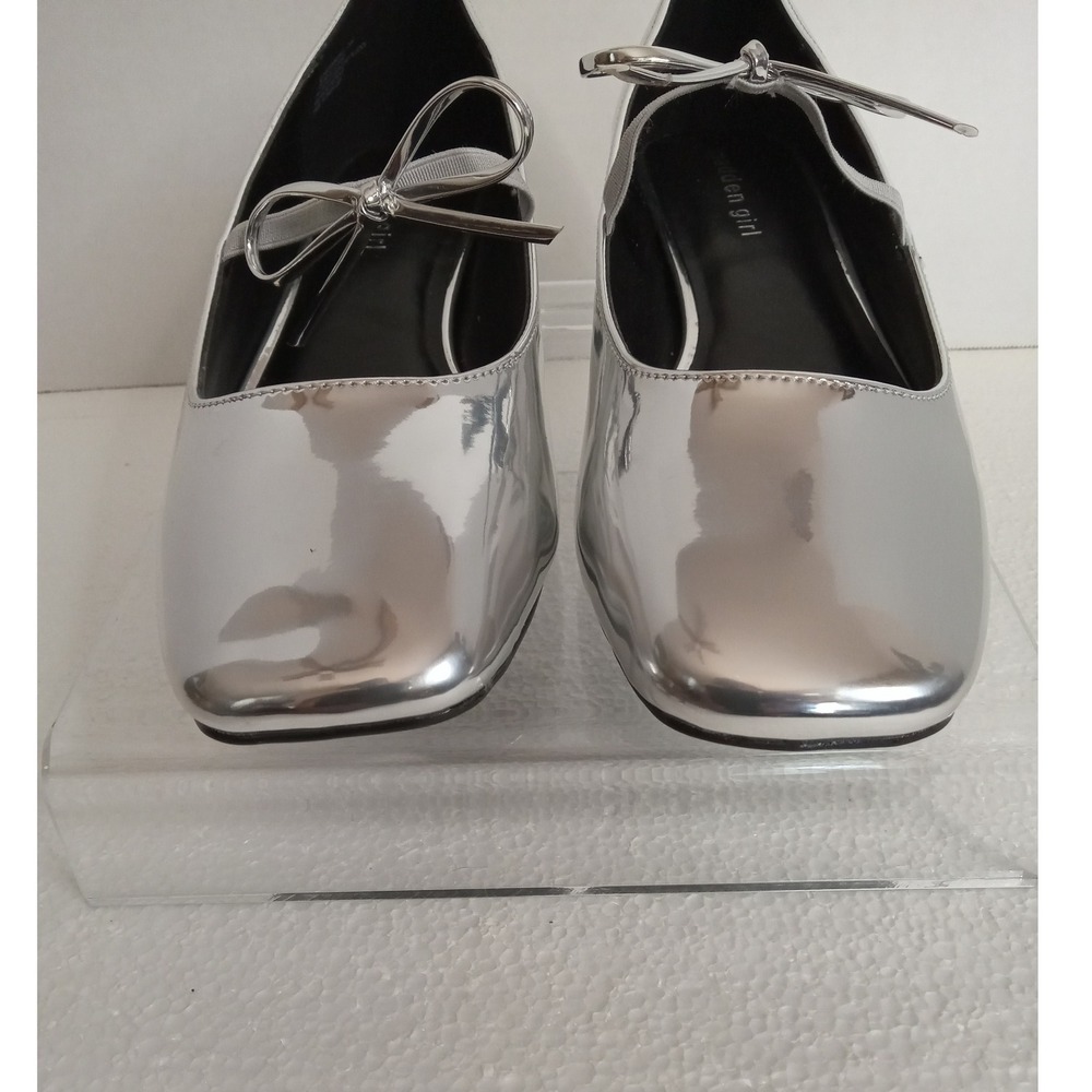 Madden Girl Metallic Silver Loafers with Bow